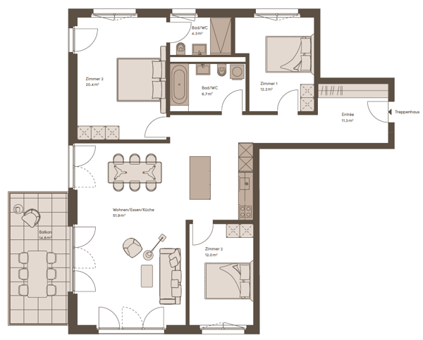 Hochwertige 4.5-Zimmer-Neubauwohnung 5