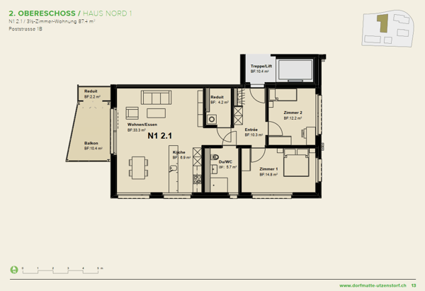 moderne 3.5-Zimmerwohnung für jung und alt 8