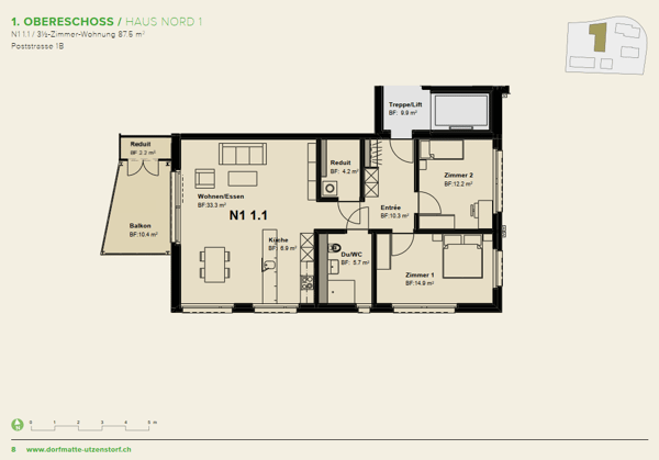 moderne 3.5-Zimmerwohnung für jung und alt 8