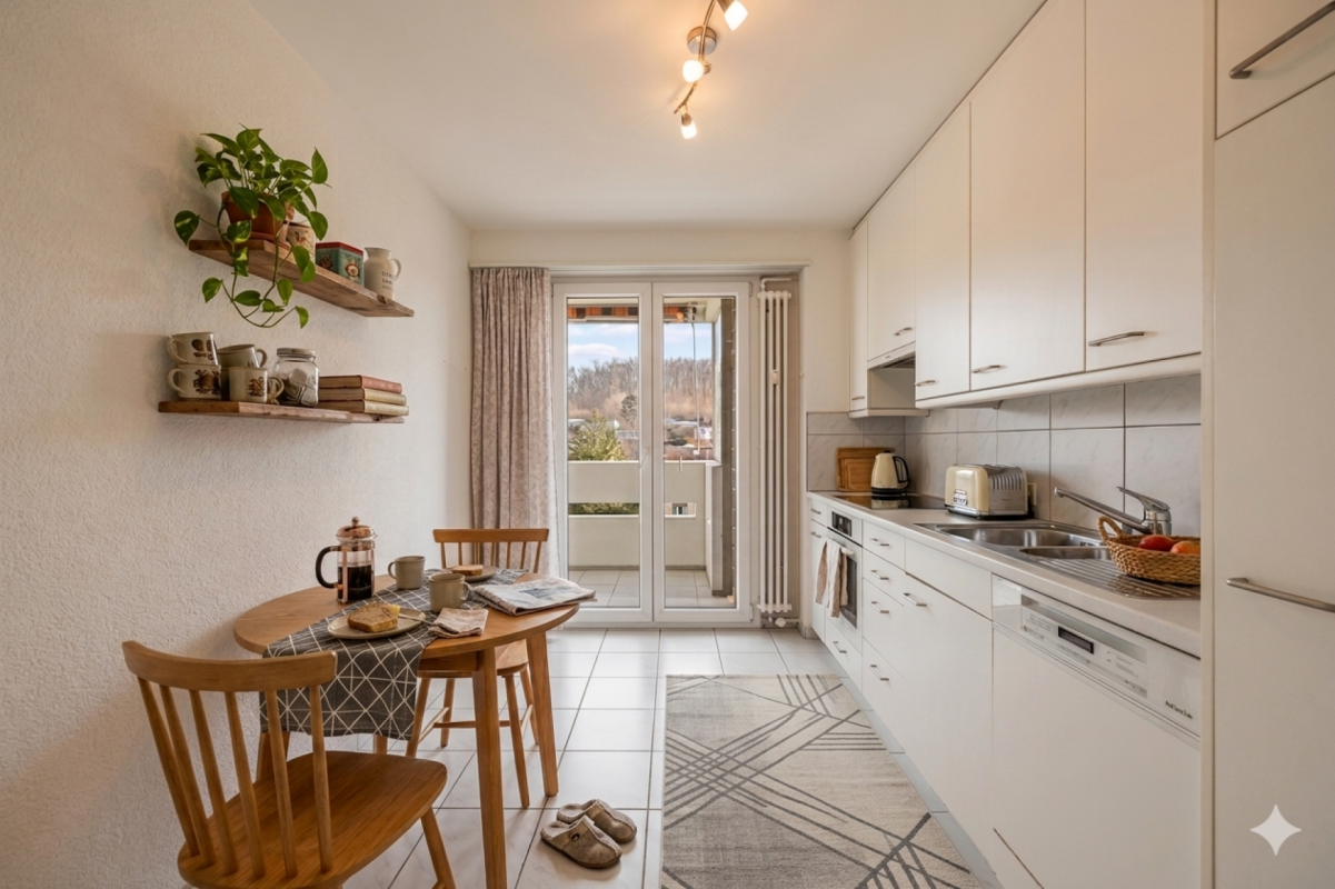 Einziehen und geniessen: Gepflegte 4-Zimmerwohnung mit Balkon und Weitblick