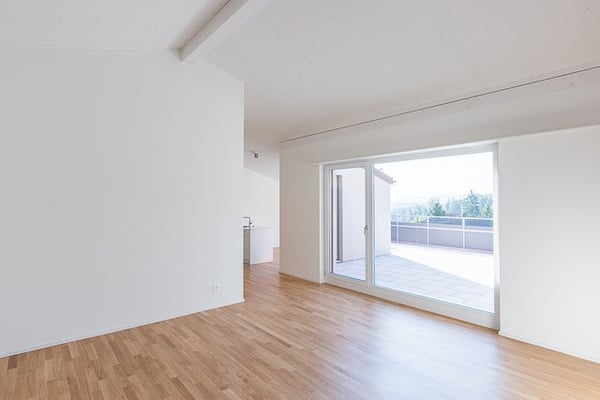 grosse teilüberdeckte Dachterrasse mit Blick auf den Säntis 6