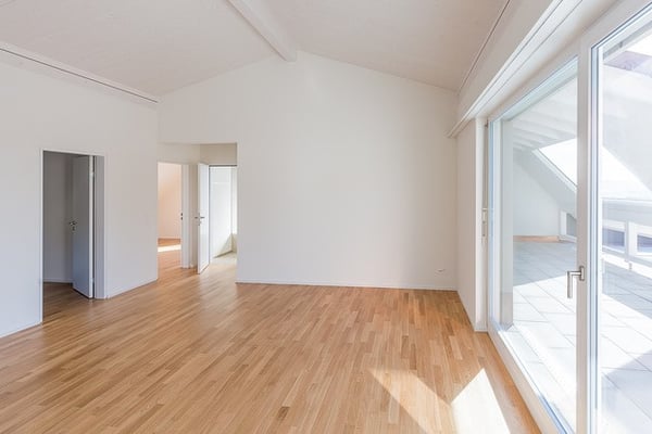 grosse teilüberdeckte Dachterrasse mit Blick auf den Säntis 5