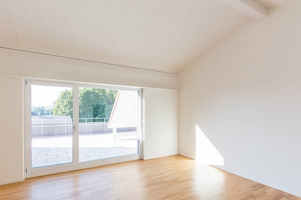 grosse teilüberdeckte Dachterrasse mit Blick auf den Säntis 4