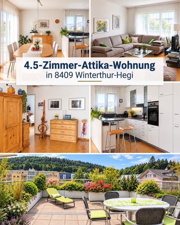 Charmante 4.5-Zimmer-Attika-Wohnung mit Aussicht in Winterthur Hegi 1
