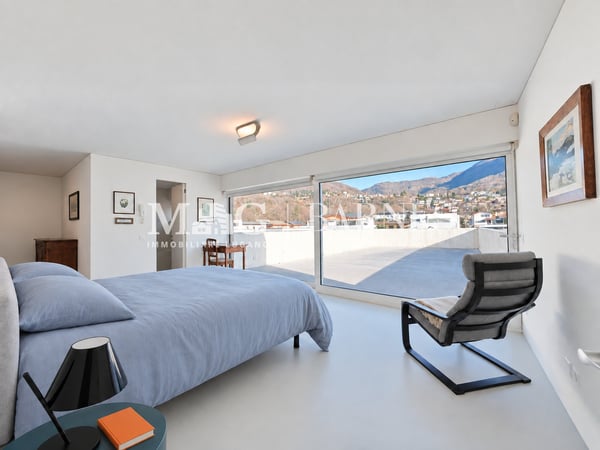 Lugano, Dino: Villa moderna con giardino, terrazze e vista aperta 13