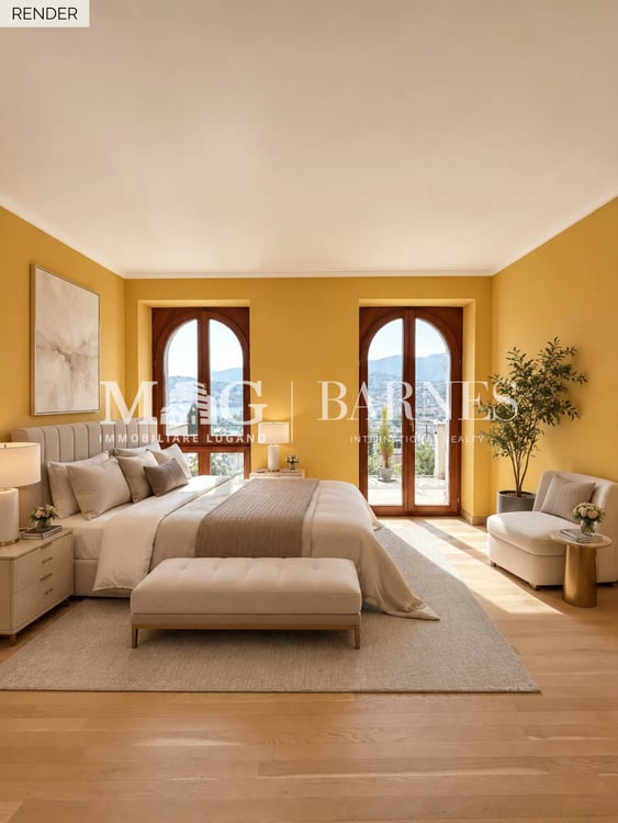 Lugano, Castagnola: Appartamento 3.5 locali vista lago con balconi 3