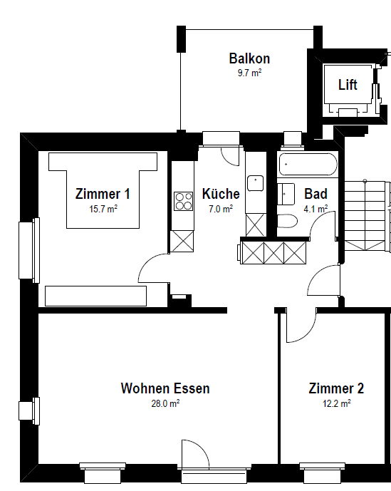 Charmante 3.5-Zimmerwohnung im St.Karli… (photo 1 of 10)