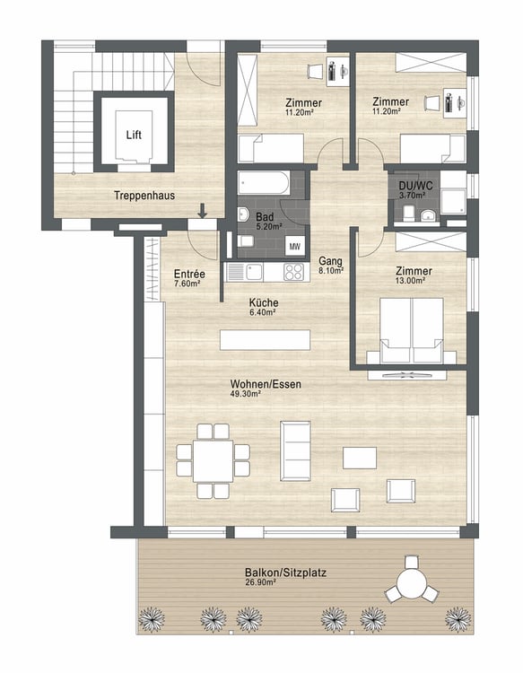Helle und gemütliche Wohnung in Familienquartier 9