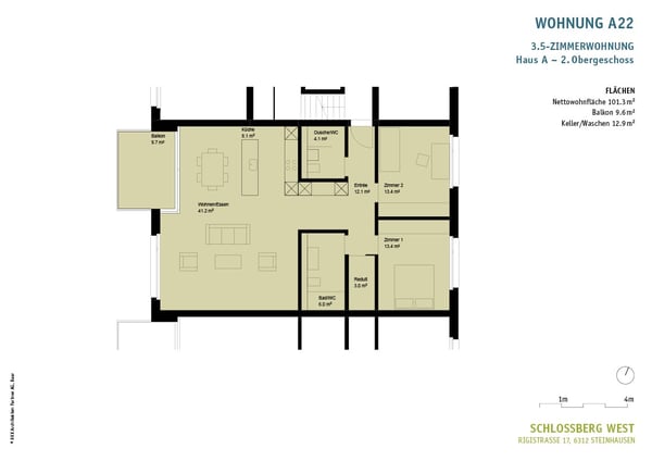 moderne 3.5-Zimmerwohnung mit Balkon an bester Lage 9