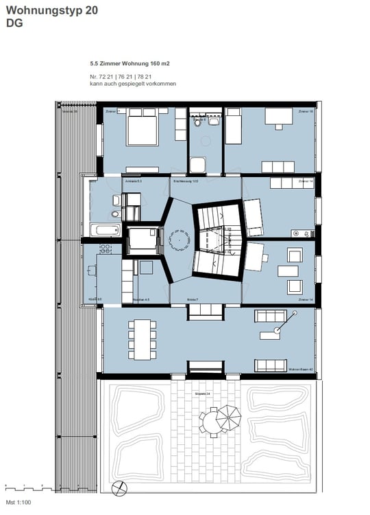 5.5-Zimmer-Dachgeschosswohnung mit aussergewöhnlicher Architektur 15