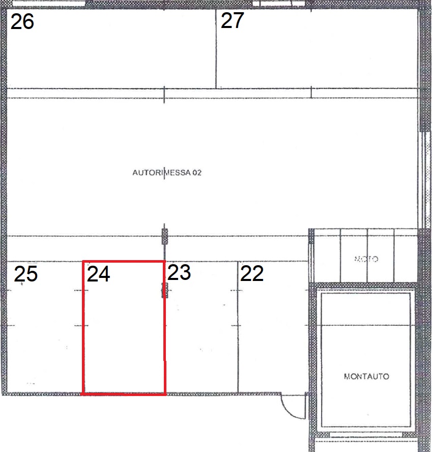Floor plan with numbered rooms, including a highlighted room 24