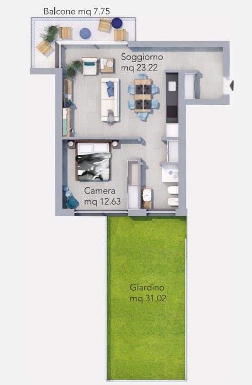 Nuovo appartamento con giardino in piccola moderna palazzina 7