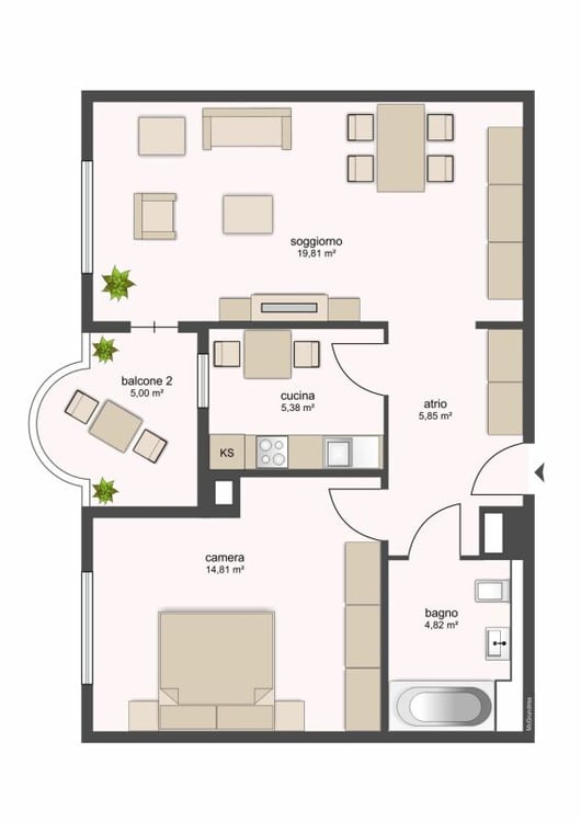 6100, Riazzino, Blocco B1, appartamento no. 101 2