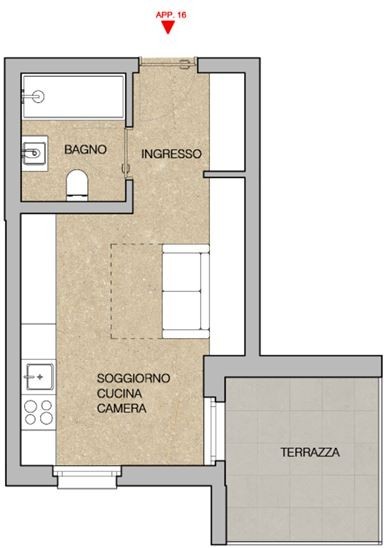 Nuovo Monolocale in vendita a Giubiasco 4