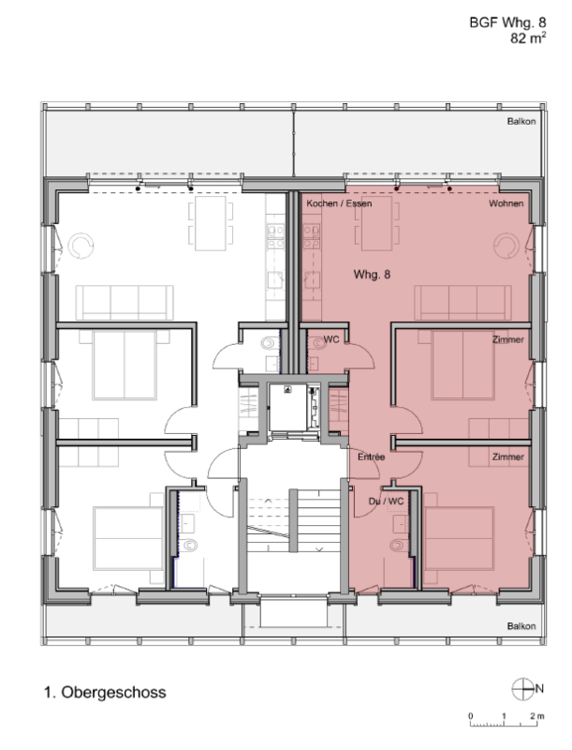 Wohnen mit Weitblick - 1.5 Zimmer-Neubauwohnung, 1. OG rechts 9