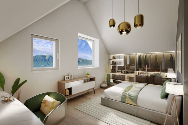 8 min. de Vevey centre, 3 villas de 5.5 pces - vue panoramique - quartier calme 9