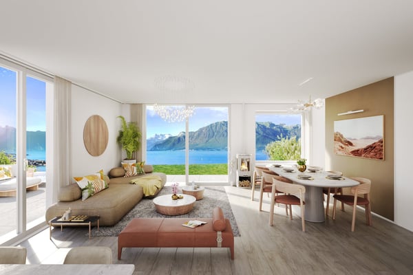 8 min. de Vevey centre, 3 villas de 5.5 pces - vue panoramique - quartier calme 6