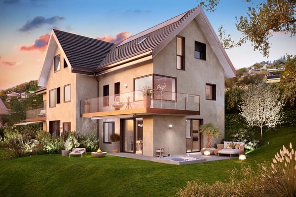 8 min. de Vevey centre, 3 villas de 5.5 pces - vue panoramique - quartier calme 7