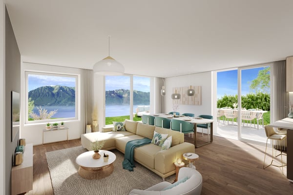 8 min. de Vevey centre, 3 villas de 5.5 pces - vue panoramique - quartier calme 6