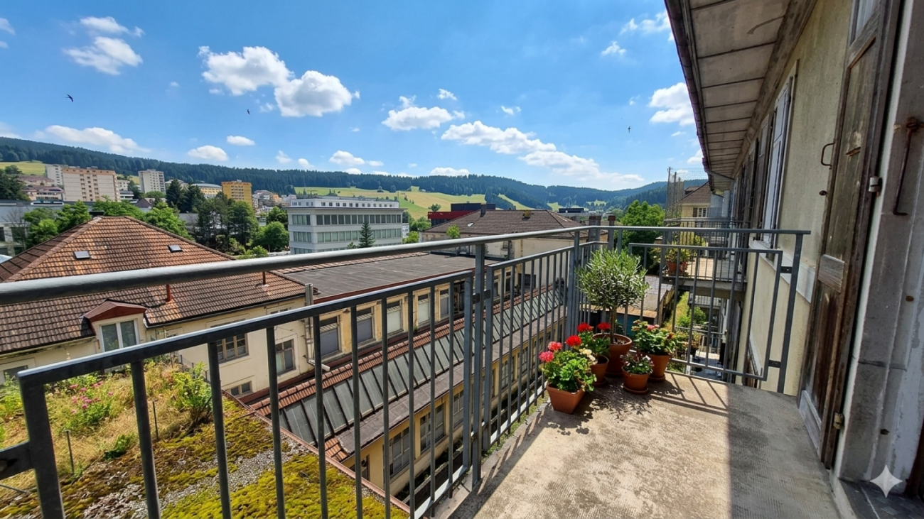 Appartement de 3 pièces avec balcon au Locle