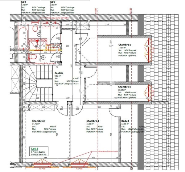 Spacieux duplex entièrement rénové de 6 pièces au 1er étage avec balcon 7