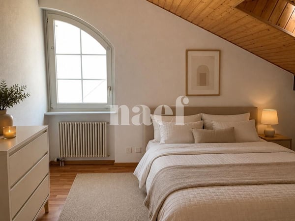 Charmant appartement duplex de 3 pièces dans les combles avec balcon et vue campagne 4