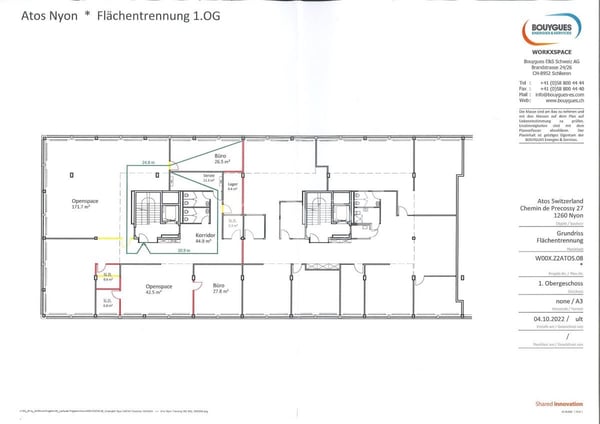 Précossy - Etage complet d'env. 838m2 au 1er étage divisée en plusieurs bureau 11