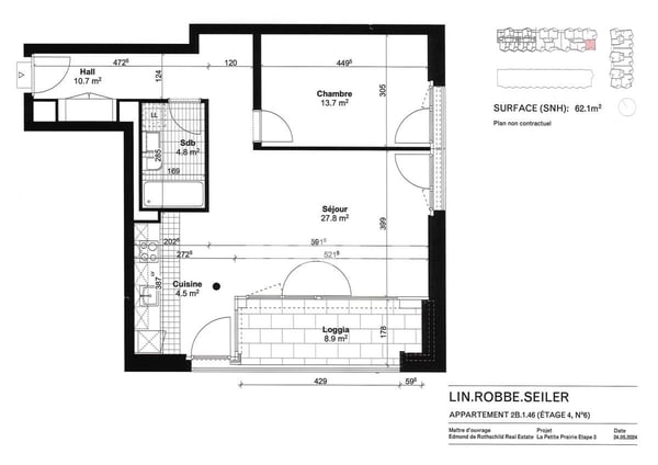 Bel appartement de 2 pièces au 4ème étage avec balcon 2
