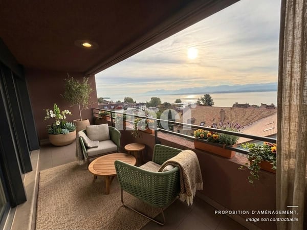 Bel appartement de 3 pièces au 3ème d'env. 76m2 avec balcon et magnifique vue lac 2