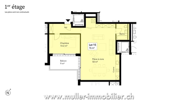 Appartement 1.5 pièces avec balcon et vue dégagée à 5 min de Romont 12