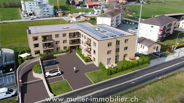 Appartement 2,5 pièces avec balcon et vue dégagée à 5 min de Romont 9
