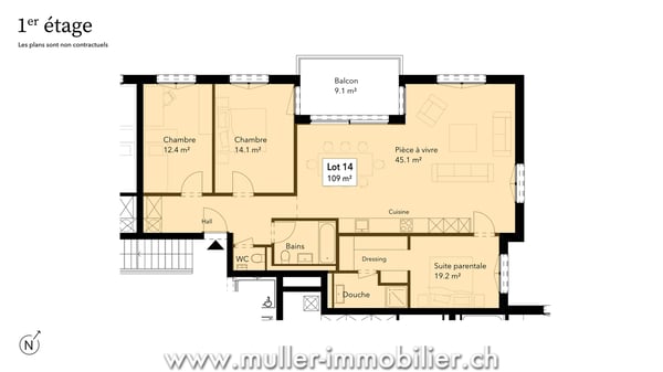 4.5 pces, vue dégagée, calme et proche de l'école 7
