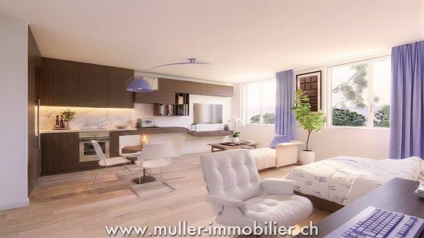 Studio neuf de 38 m² à 5 min de Romont dans le village de Siviriez 1