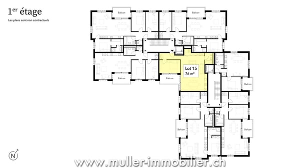 Appartement 2,5 pièces avec balcon et vue dégagée à 5 min de Romont 10