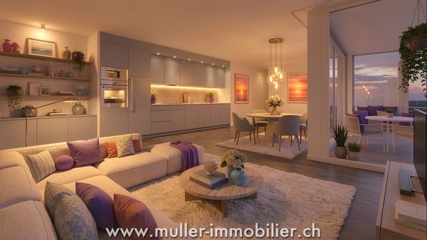 Appartement 2,5 pièces avec balcon et vue dégagée à 5 min de Romont 1
