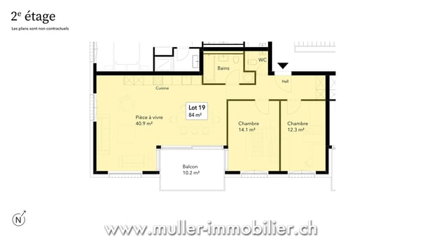 Superbe appartement 3,5 pièces avec balcon, vue nature à 4 min d'Ursy 6