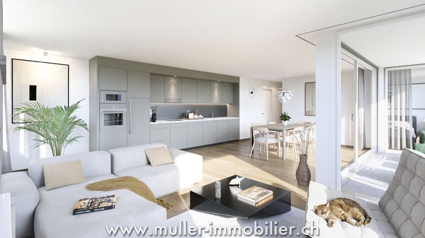 Superbe 3,5 pièces avec balcon en campagne 1