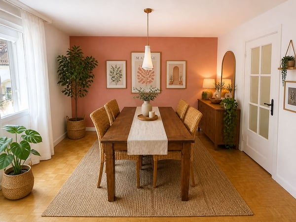 Immeuble de 2 appartements, un local commercial - 2 chambres- 2 places de parc et un garage/ Terrasse au centre du village 5