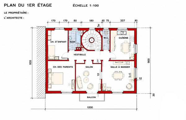 Immeuble de 2 appartements, un local commercial - 2 chambres- 2 places de parc et un garage/ Terrasse au centre du village 3