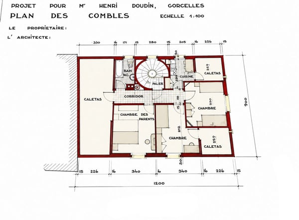 Immeuble de 2 appartements, un local commercial - 2 chambres- 2 places de parc et un garage/ Terrasse au centre du village 12