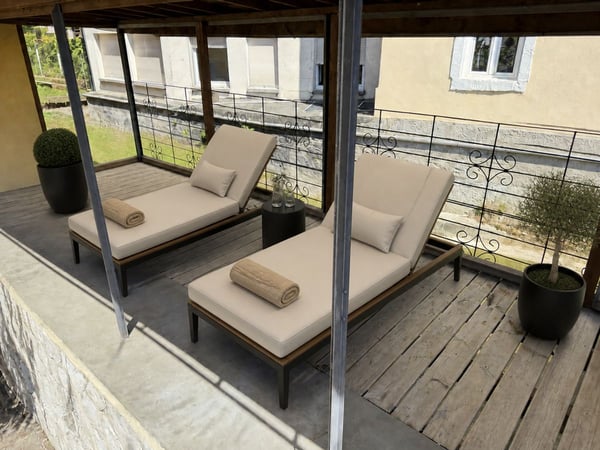 Immeuble de 2 appartements, un local commercial - 2 chambres- 2 places de parc et un garage/ Terrasse au centre du village 11