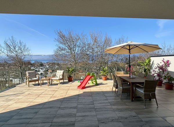 Attique lumineux avec grande terrasse et vue sur le lac - Cheyres 9