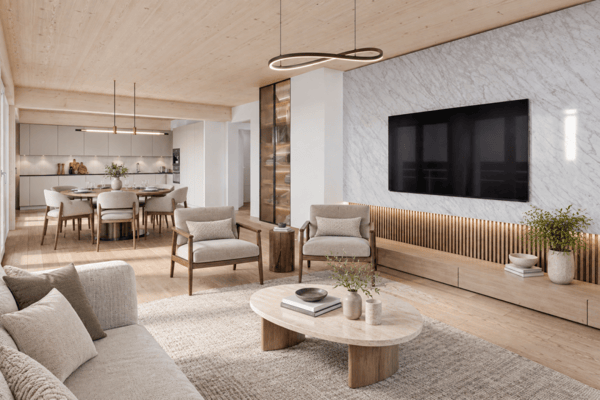 Spacieux attique traversant de 4.5 pièces avec terrasses de 38.5 m²