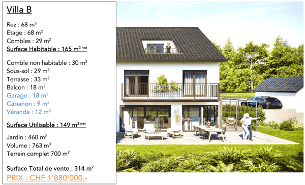 RESERVE, Villa avec 700 m2 de terrain, jumelée de 1.5 pièces. (lotB) 6