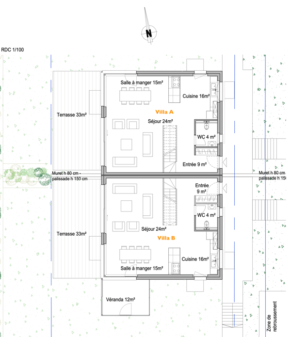 RESERVE, Villa avec 700 m2 de terrain, jumelée de 1.5 pièces. (lotB) 7