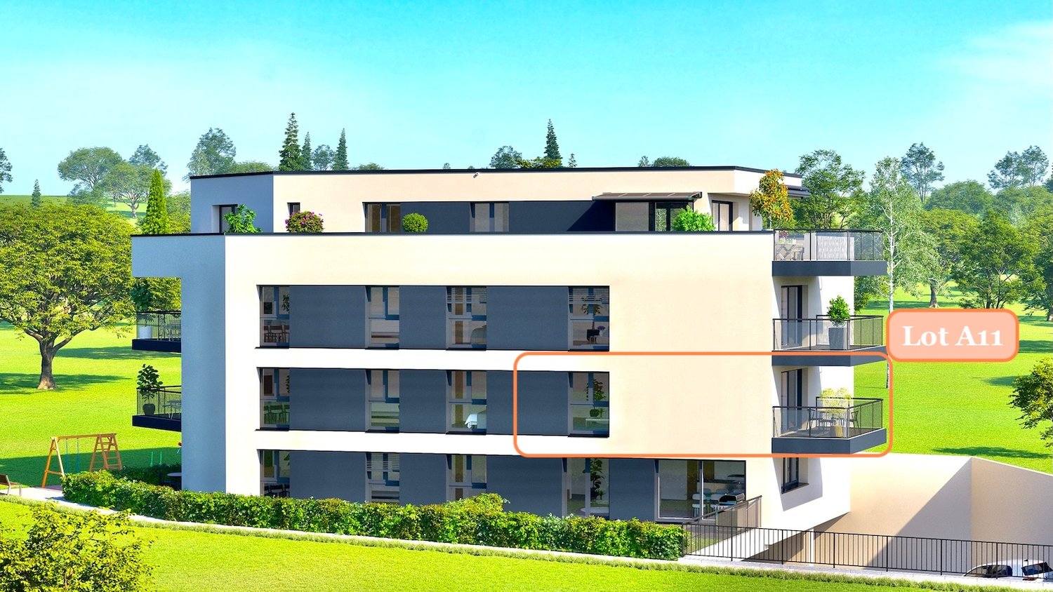 Immobilie in Attalens - Magnifique appartement de 4,5 pièces avec balcon à Attalens (A11) - Bild 3