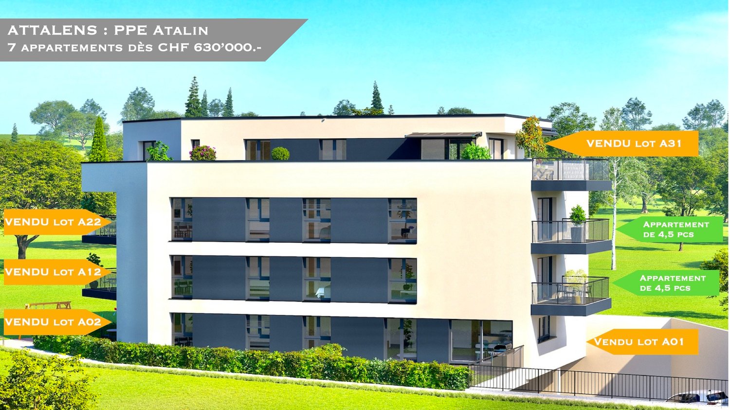 Immobilie in Attalens - Magnifique appartement de 4,5 pièces avec balcon à Attalens (A11) - Bild 0