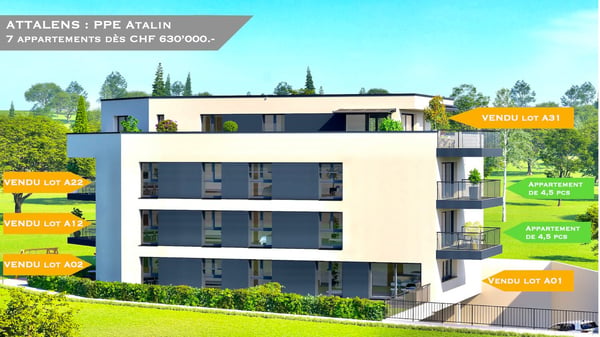 Magnifique appartement de 4,5 pièces avec balcon à Attalens (A11)