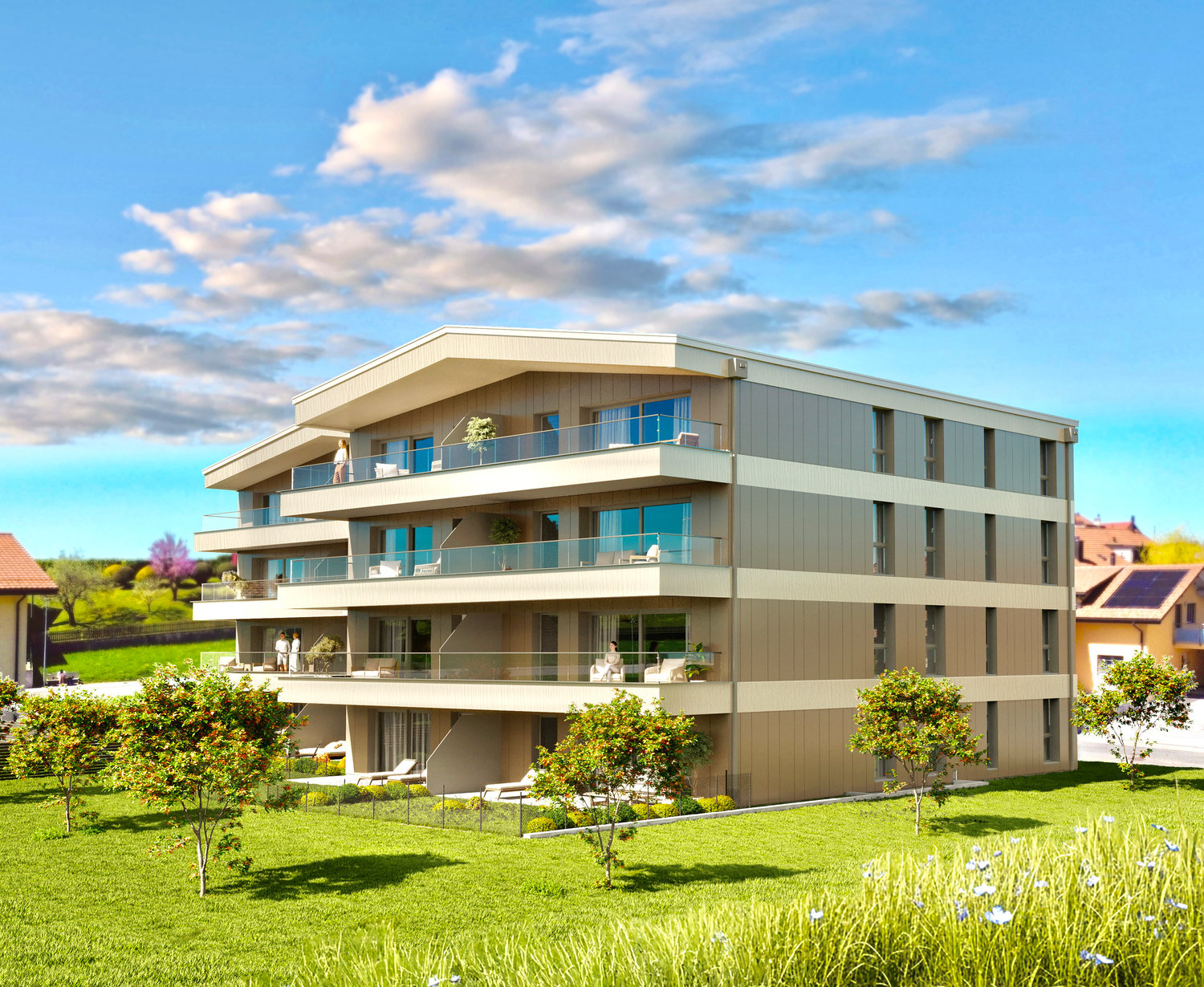 Immobilie in Remaufens - Attique, Appartement de 4.5 piÃ¨ces avec deux places inclus â€“ Lot 16 - Bild 0