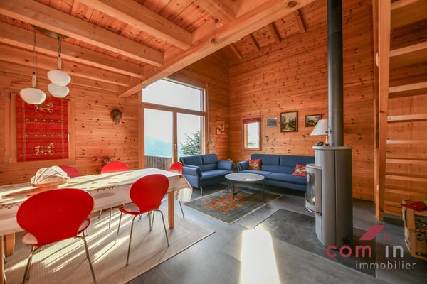 Val d'Hérens, joli chalet de 2002 vue imprenable à 180 6